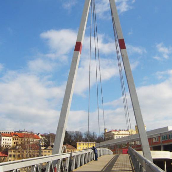 footbridge across Jizera in the Mladá Boleslav